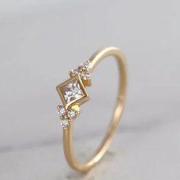 Princess Cut Minimal Dainty Ring