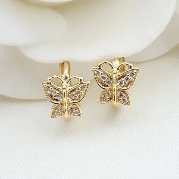 Delicate Butterfly Huggie Earrings