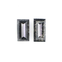 Baguette Shape Salt & Pepper Pair Diamond