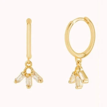 Dainty Baguette Cut Huggie Earrings