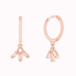 Dainty Baguette Cut Huggie Earrings