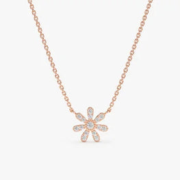 Daisy Flower Charm Necklace