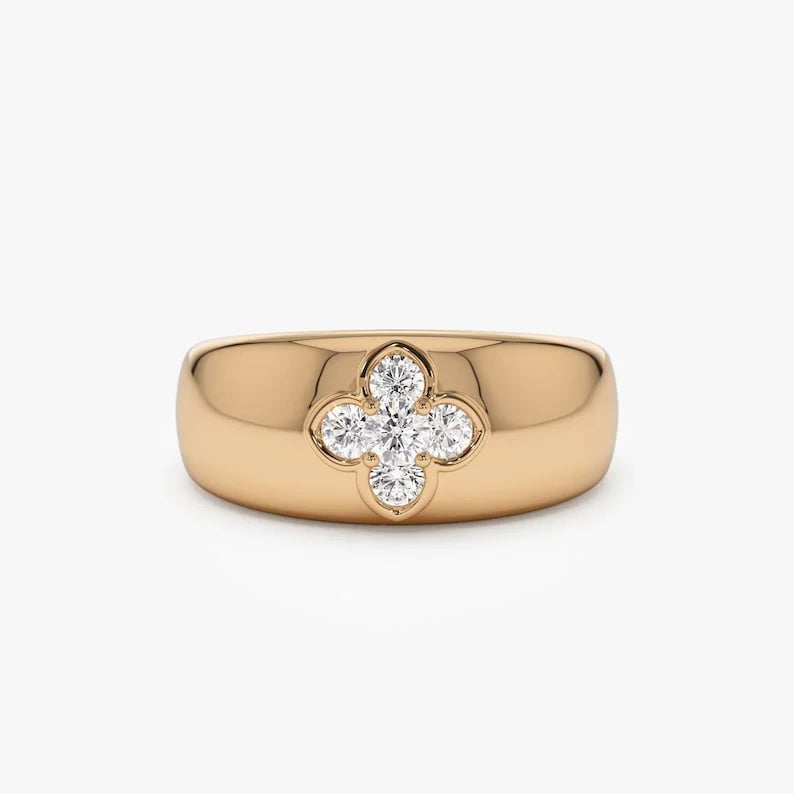 Clover Diamond Chunky Ring