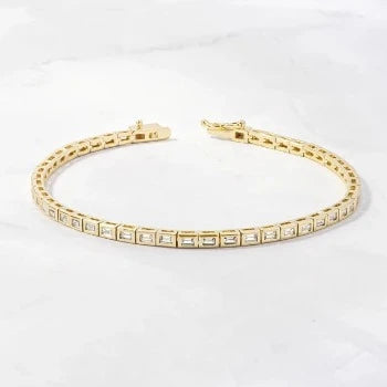 Baguette Cut Bezel Set Bracelet