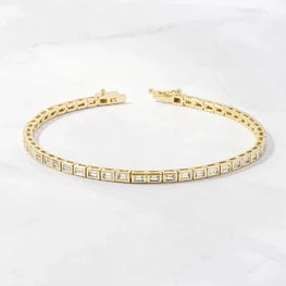 Baguette Cut Bezel Set Bracelet