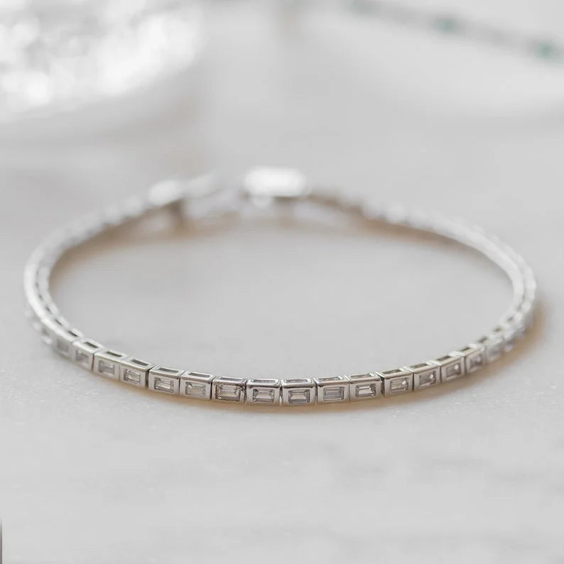 Baguette Cut Bezel Set Bracelet