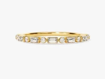 Baguette Half Eternity Wedding Band