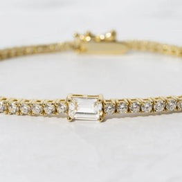 Baguette Cut Delicate Tennis Bracelet