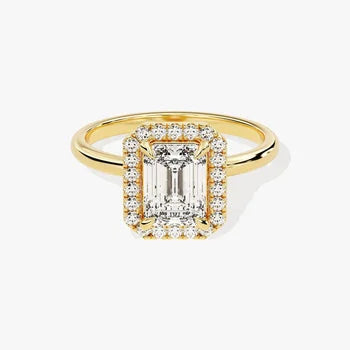 Emerald Cut Halo Style Proposal Ring