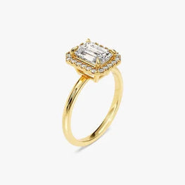 Emerald Cut Halo Style Proposal Ring