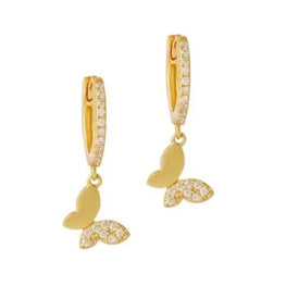 Butterfly Charming Huggie Earrings