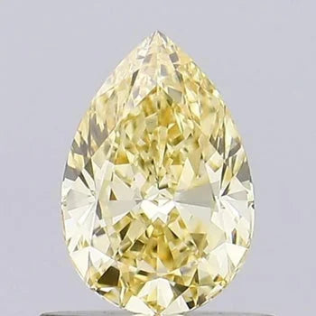 Pear Shape Lab Created Fancy Yellow Diamond