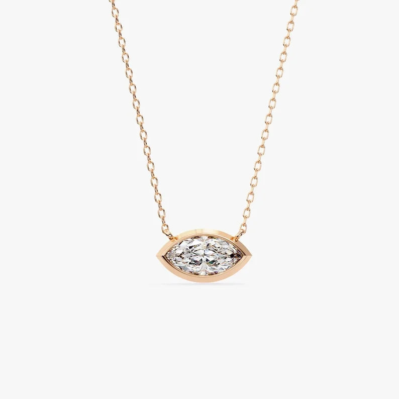 Marquise Cut Solitaire Necklace