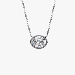 Oval Cut Bezel Dainty Necklace