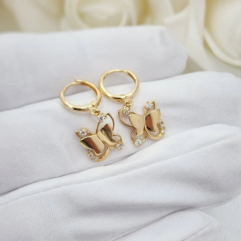 Dainty Butterfly Huggie Earrings