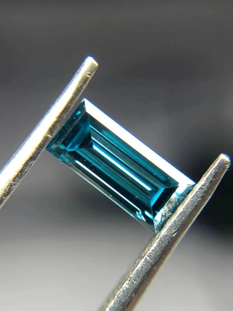 0.42Ct Baguette Cut Blue Lab Grown Diamond