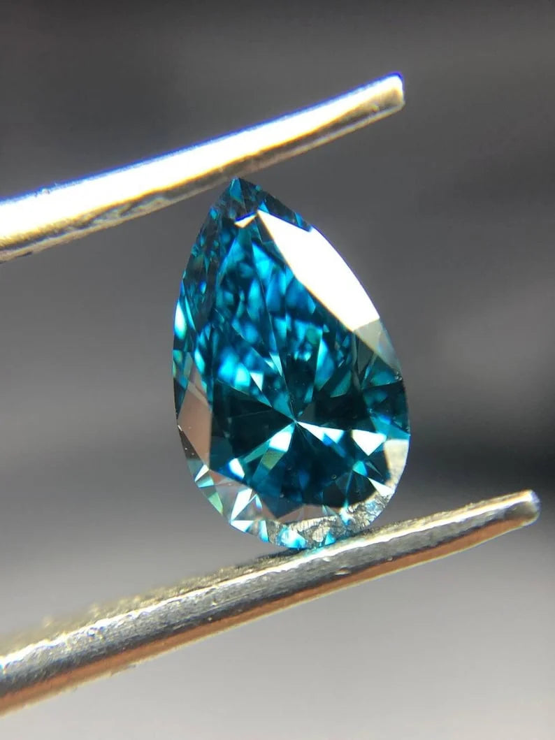 0.78Ct Pear Cut Blue Lab Grown Diamond