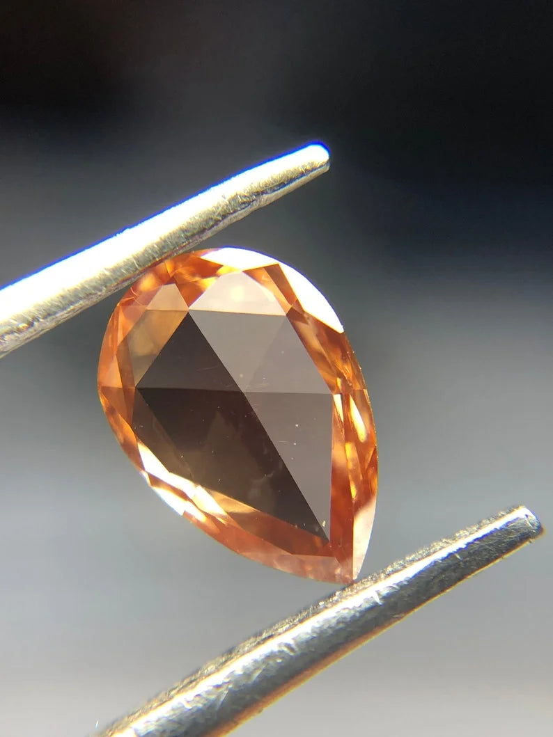 0.44Ct Orange Color Pear Lab Grown Diamond