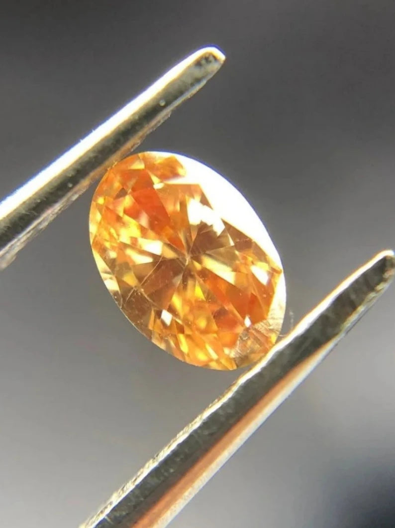 0.17Ct Oval Cut Orange Lab Created Diamond