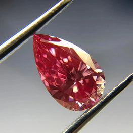 0.68Ct Pear Cut Vivid Pink Lab Grown Diamond