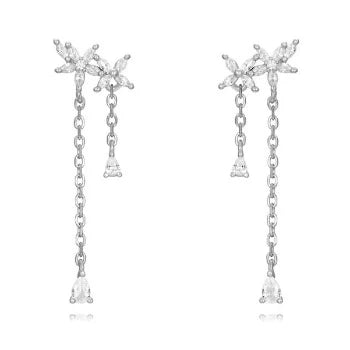 Marquise Cut Floral Dangling Earring