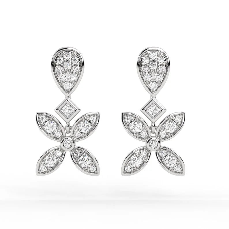 Flower Shape Delicated Dangle Earrings