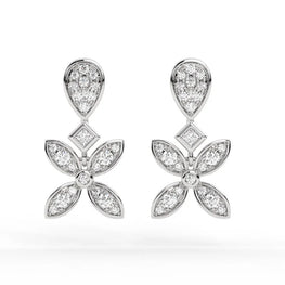 Flower Shape Delicated Dangle Earrings