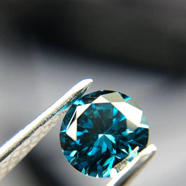 0.45Ct Blue Round Cut Lab Created Diamond