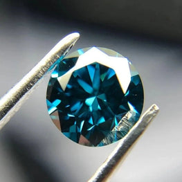 0.45Ct Blue Round Cut Lab Created Diamond