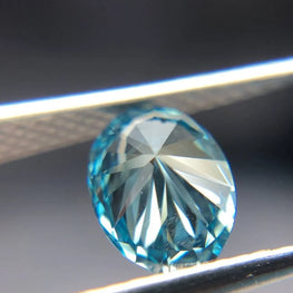 0.58Ct Blue Oval Cut Lab Created Diamond