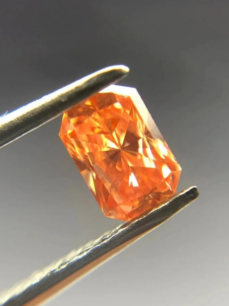 0.23Ct Radiant Cut Orange Lab Grown Diamond