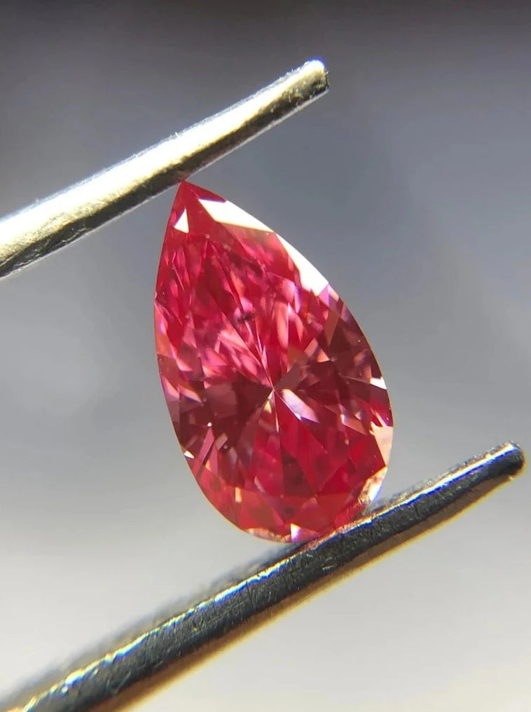 0.44Ct Pink Lab Created Pear Diamond