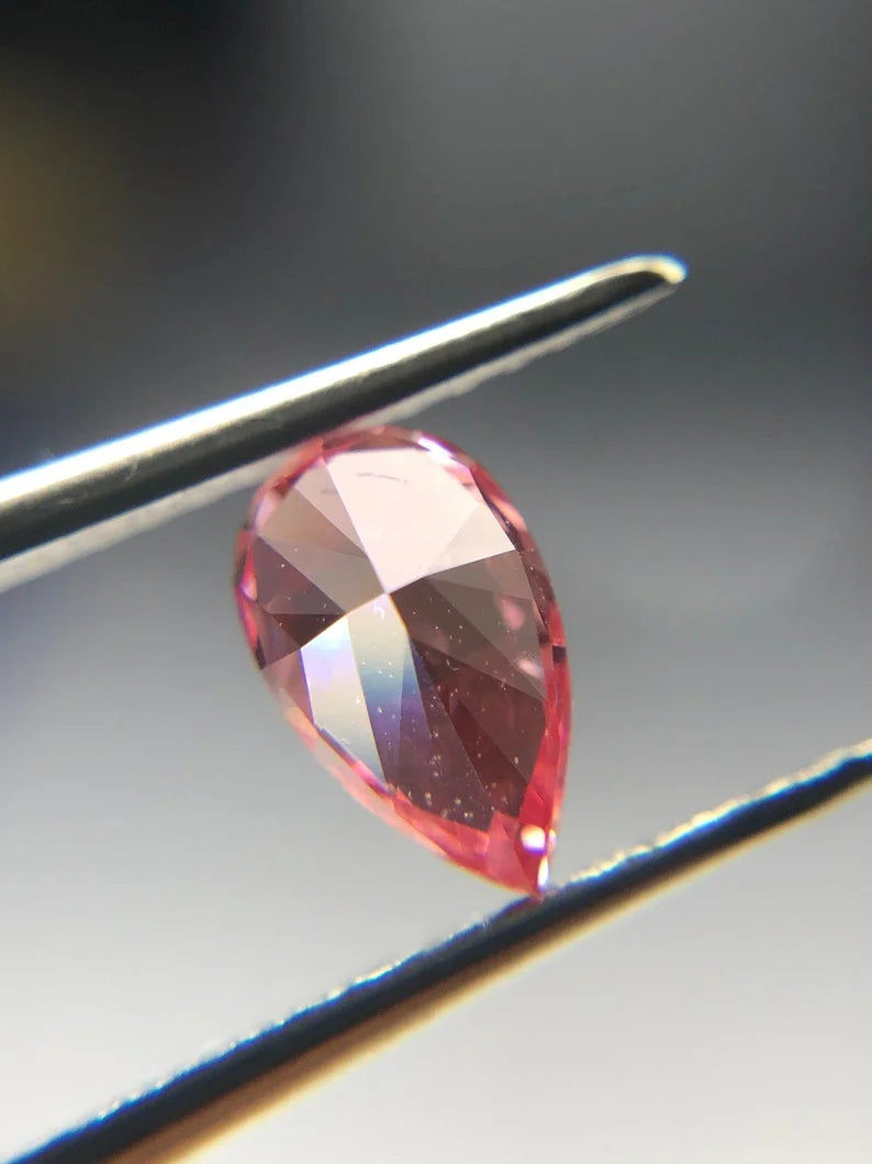 0.61Ct Pear Cut Lab Grown Pink Diamond