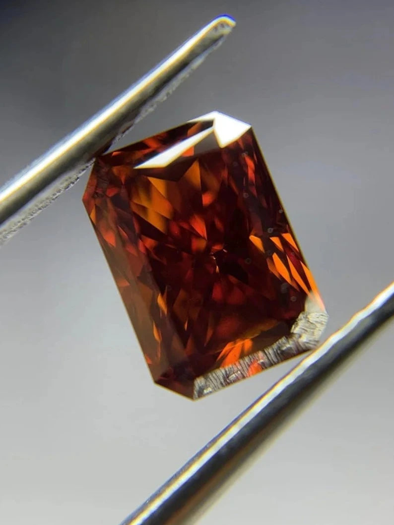 1Ct Radiant Cut Lab Grown Fancy Red Diamond