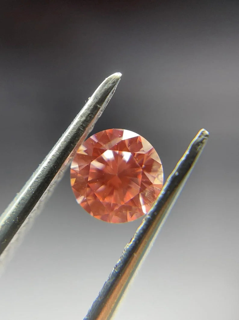 0.25Ct Round Fancy Pink Lab Created Diamond