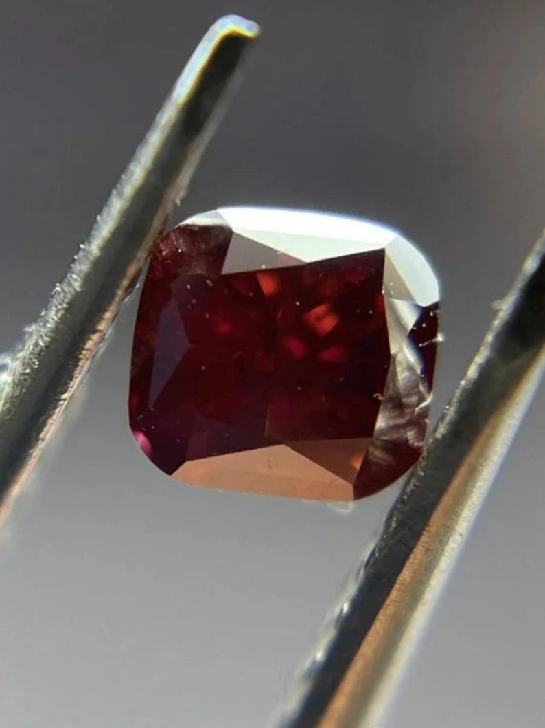 0.25Ct Cushion Cut Lab Grown Red Diamond