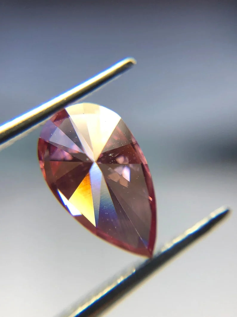 0.89Ct Pink Lab Grown Pear Cut Diamond