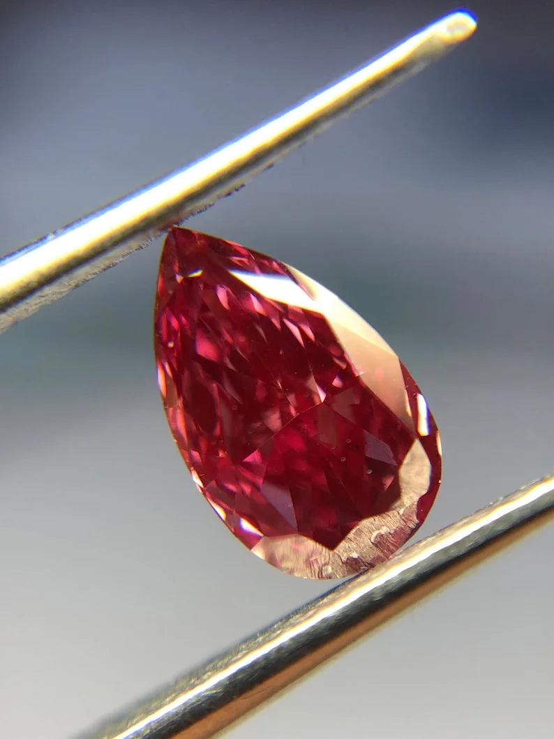 0.79Ct Pear Cut Pink Lab Grown Diamond