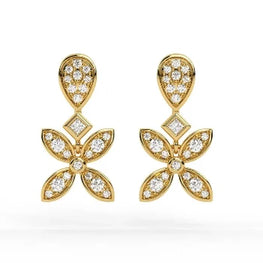 Flower Shape Delicated Dangle Earrings