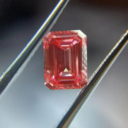 0.88Ct Pink Lab Created Emerald Diamond