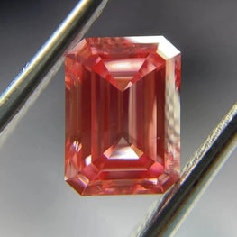 0.88Ct Pink Lab Created Emerald Diamond