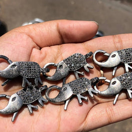 Elephant Shape Keychain Natural Diamond